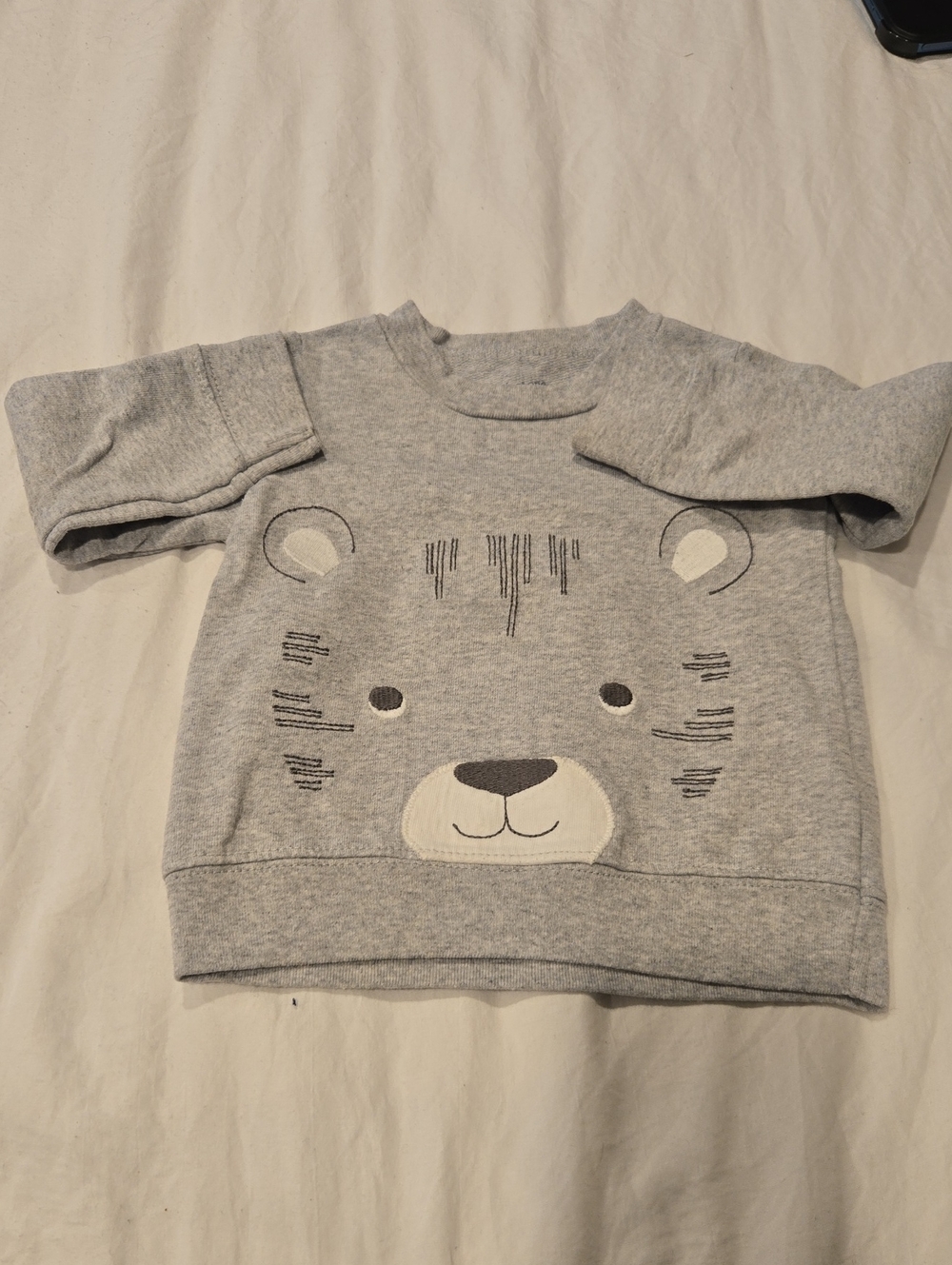 Carter Gray Bear Face Long Sleeve Sweater 12Mo